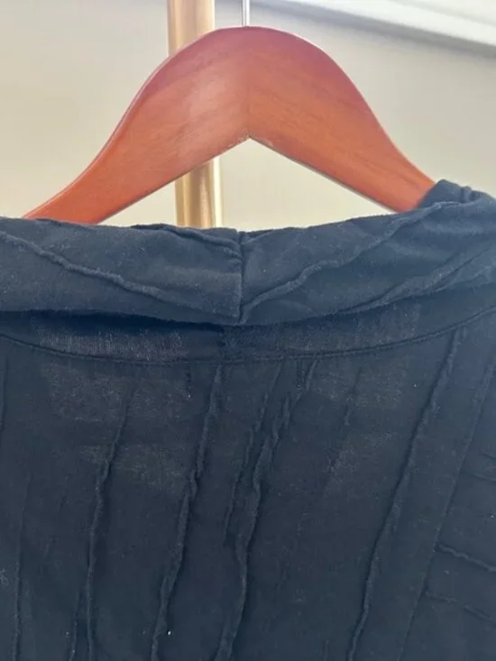 Habitat Black Cowl Neck Sleeveless Top Asymmetrical Stepped Hem Small - Picture 3 of 8